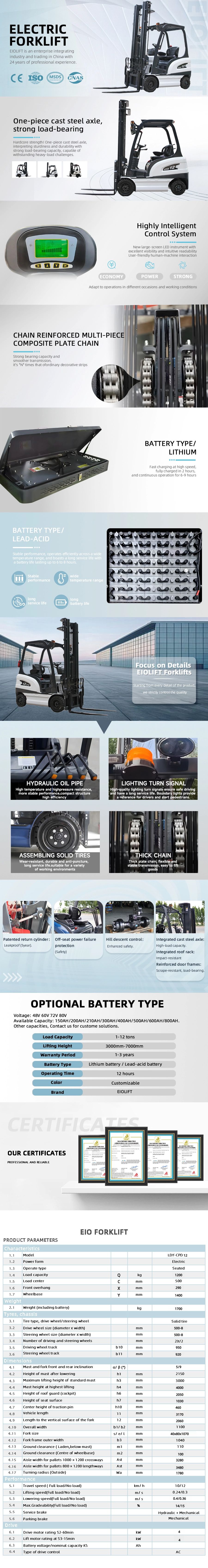 1.2T Electiric Forklift