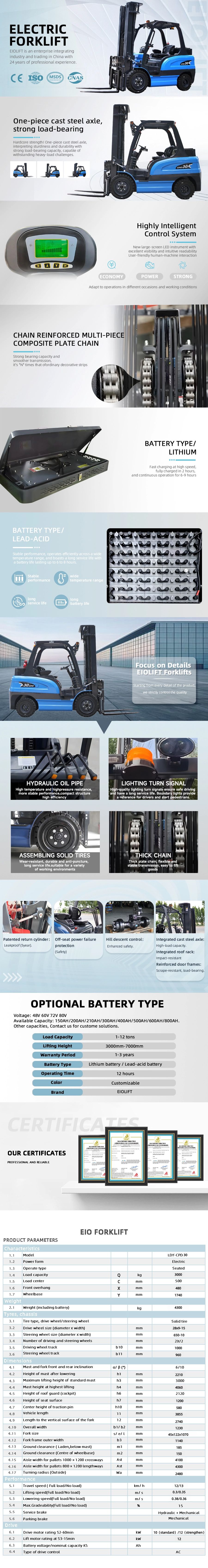 3T Electiric Forklift